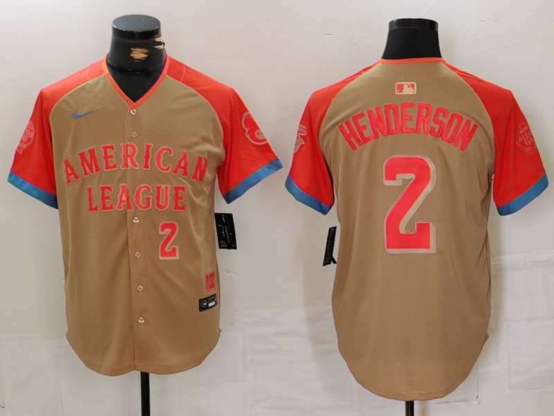 Men Baltimore Orioles #2 Henderson Orange All star 2024 Nike MLB Jersey style 4